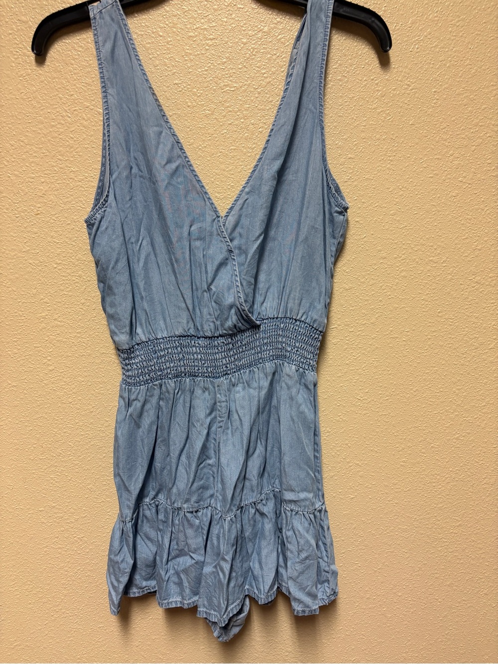 Love Tree Light Blue Denim-Style Romper